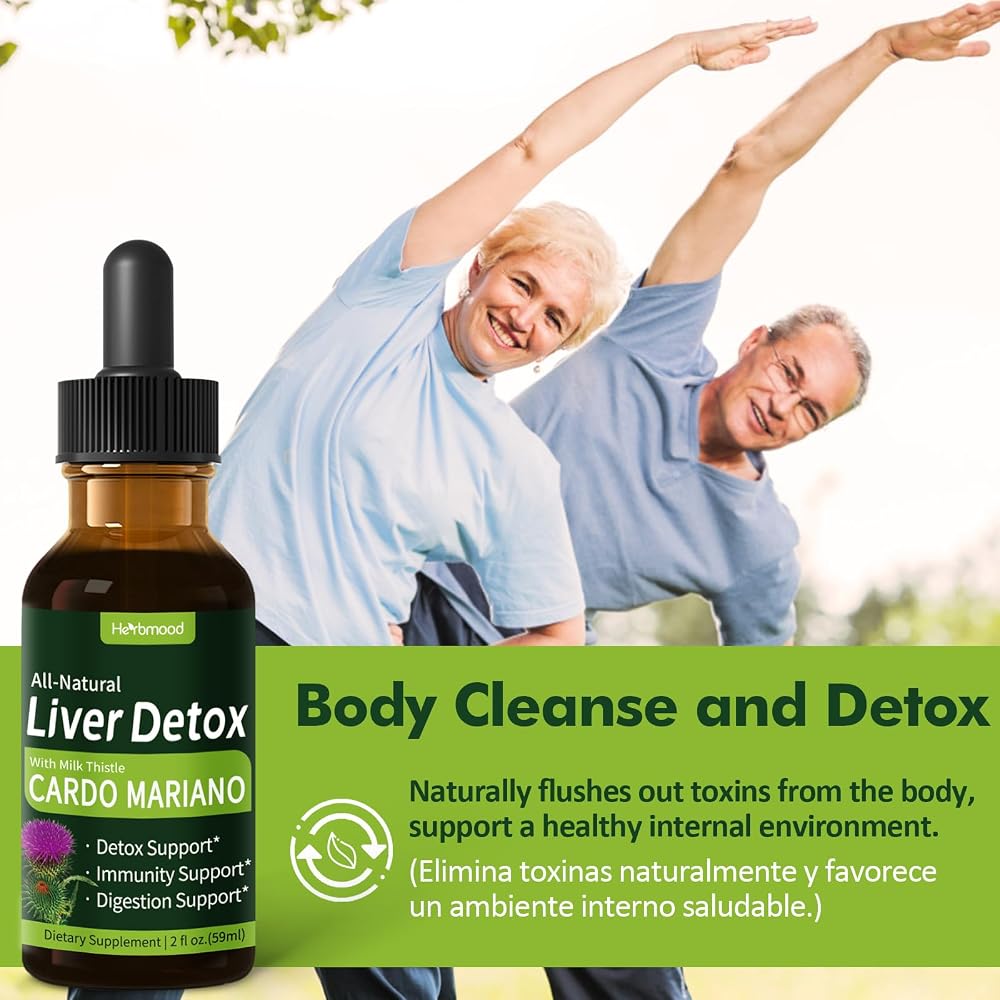 Herbmood Milk Thistle Liver Detox Drops,Herbal Detox Liquid.