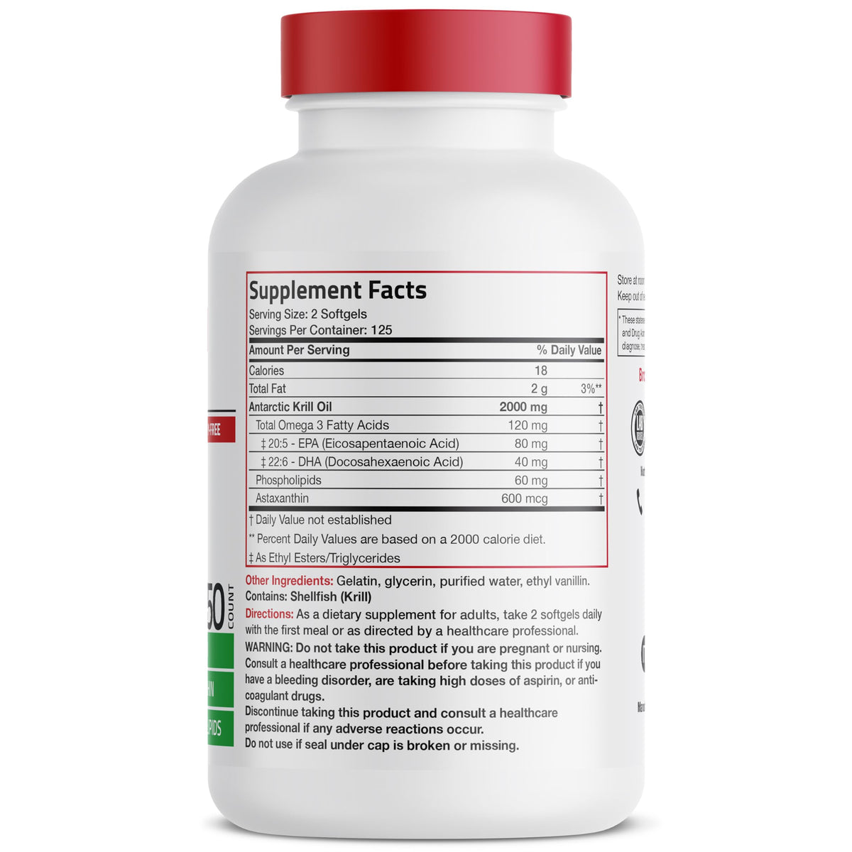 Bronson Antarctic Krill Oil 2000 mg with Omega-3s EPA