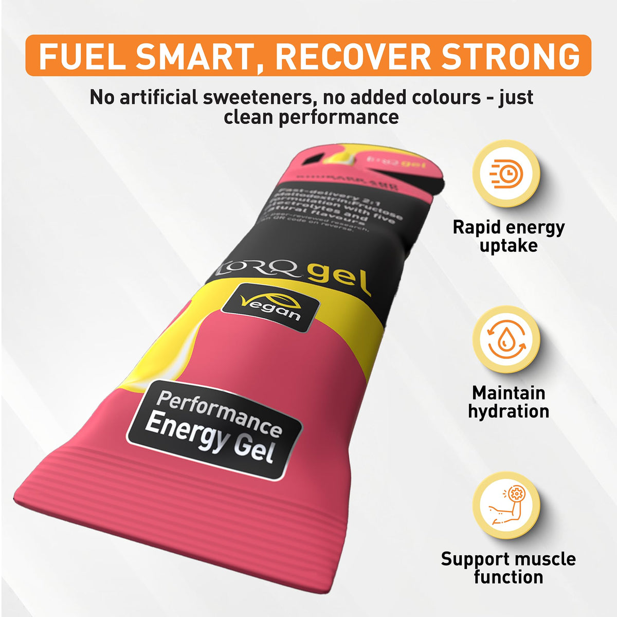 TORQ Energy Gels Rhubarb & Custard - 15 Pack - image 6