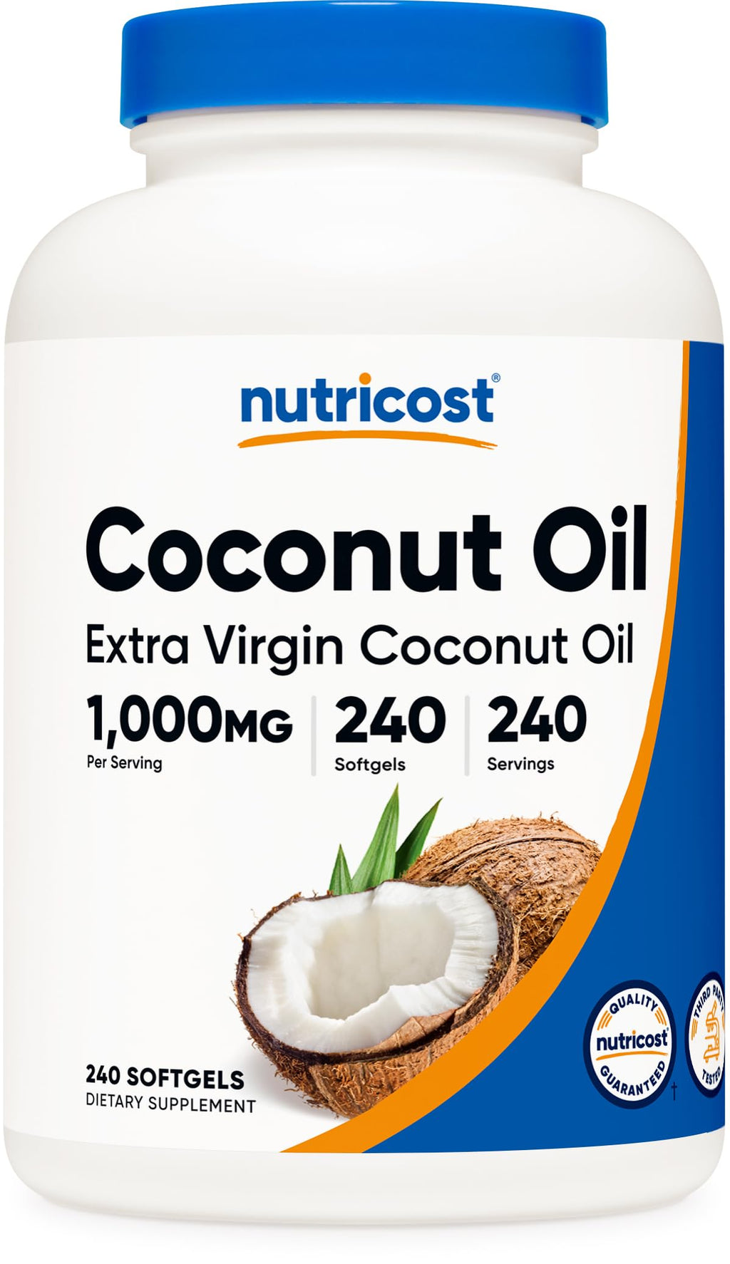 Nutricost Coconut Oil Softgels 1000mg - 240 Softgels