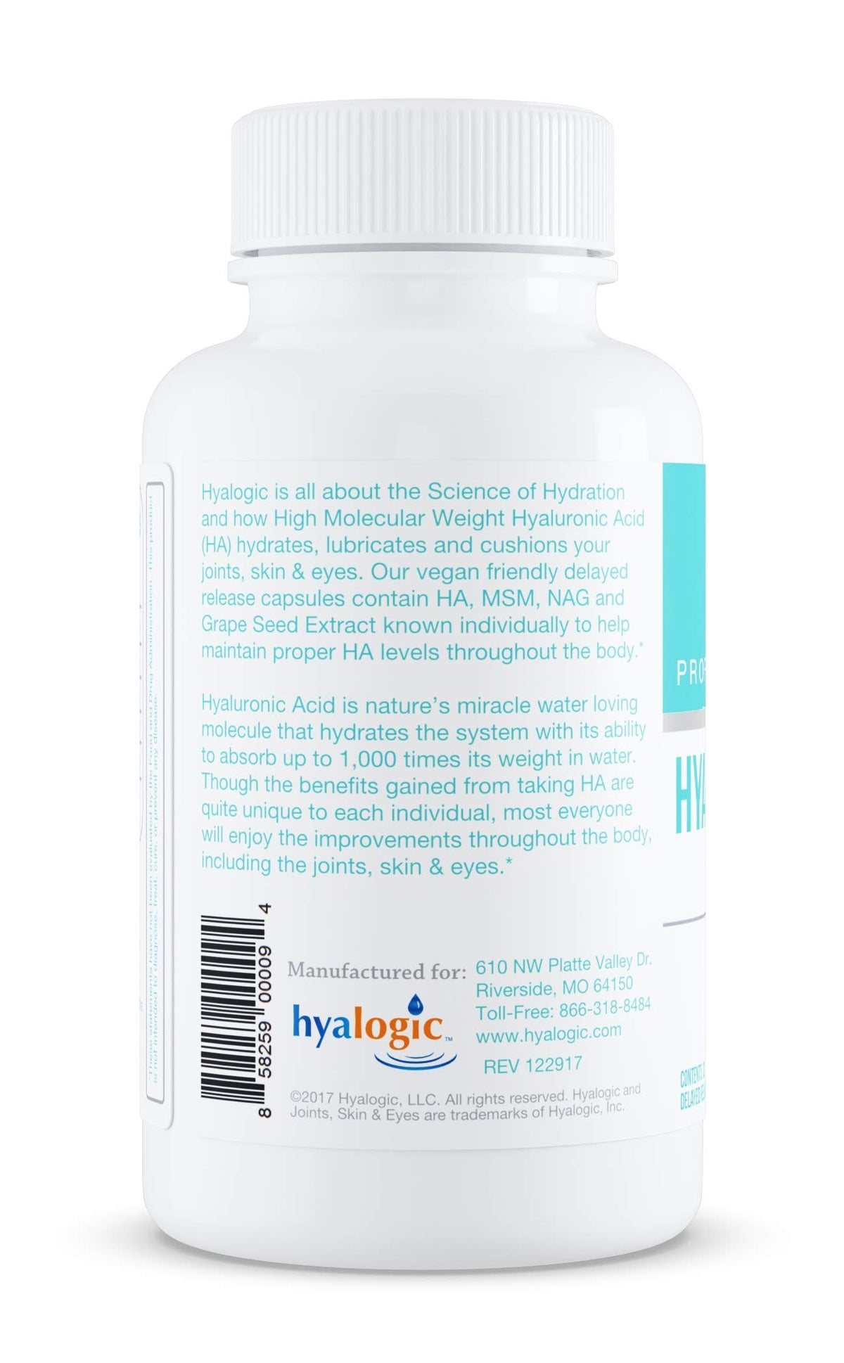 Hyalogic Hyaluronic Acid Capsules with MSM for Joint Support - 30 Capsules - image 2