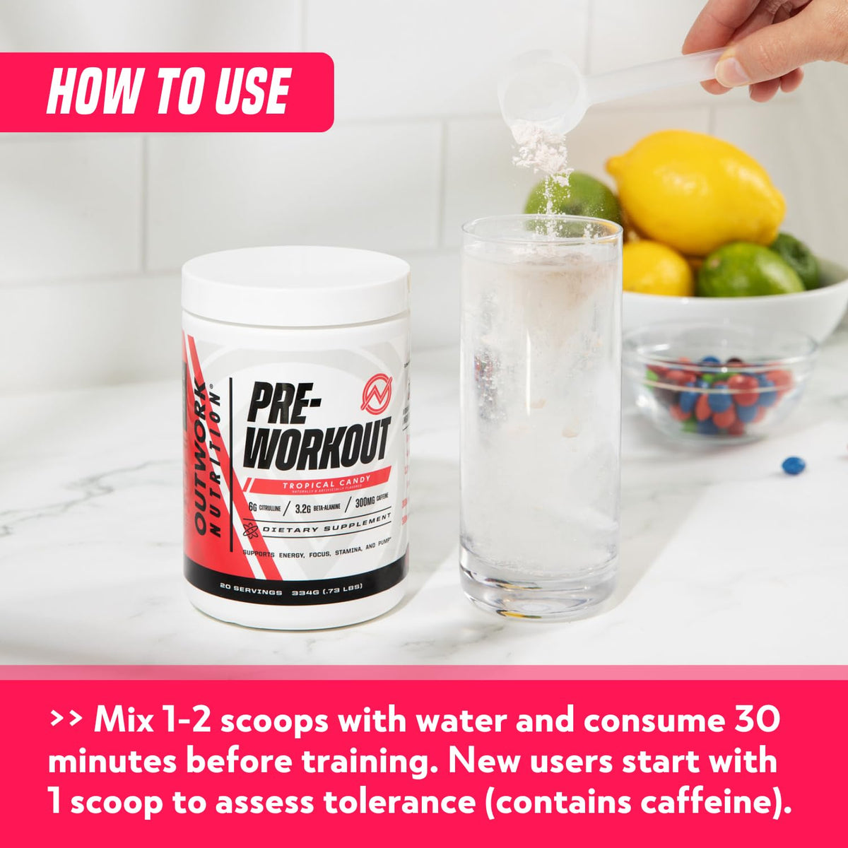 Outwork Nutrition Pre-Workout Supplement with Nootropics