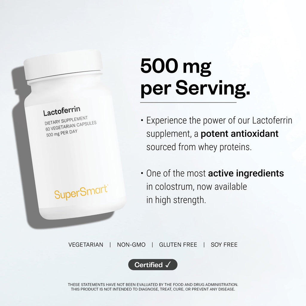 Supersmart Lactoferrin 500 mg Immune Support - 60 Vegetarian Capsules - image 6