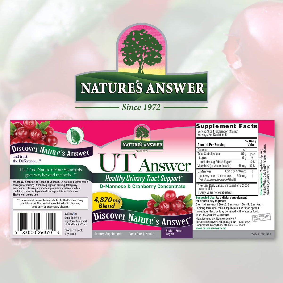 Nature's Answer UT Answer Urinary Tract Support - 2 x 4 Fl Oz - image 2