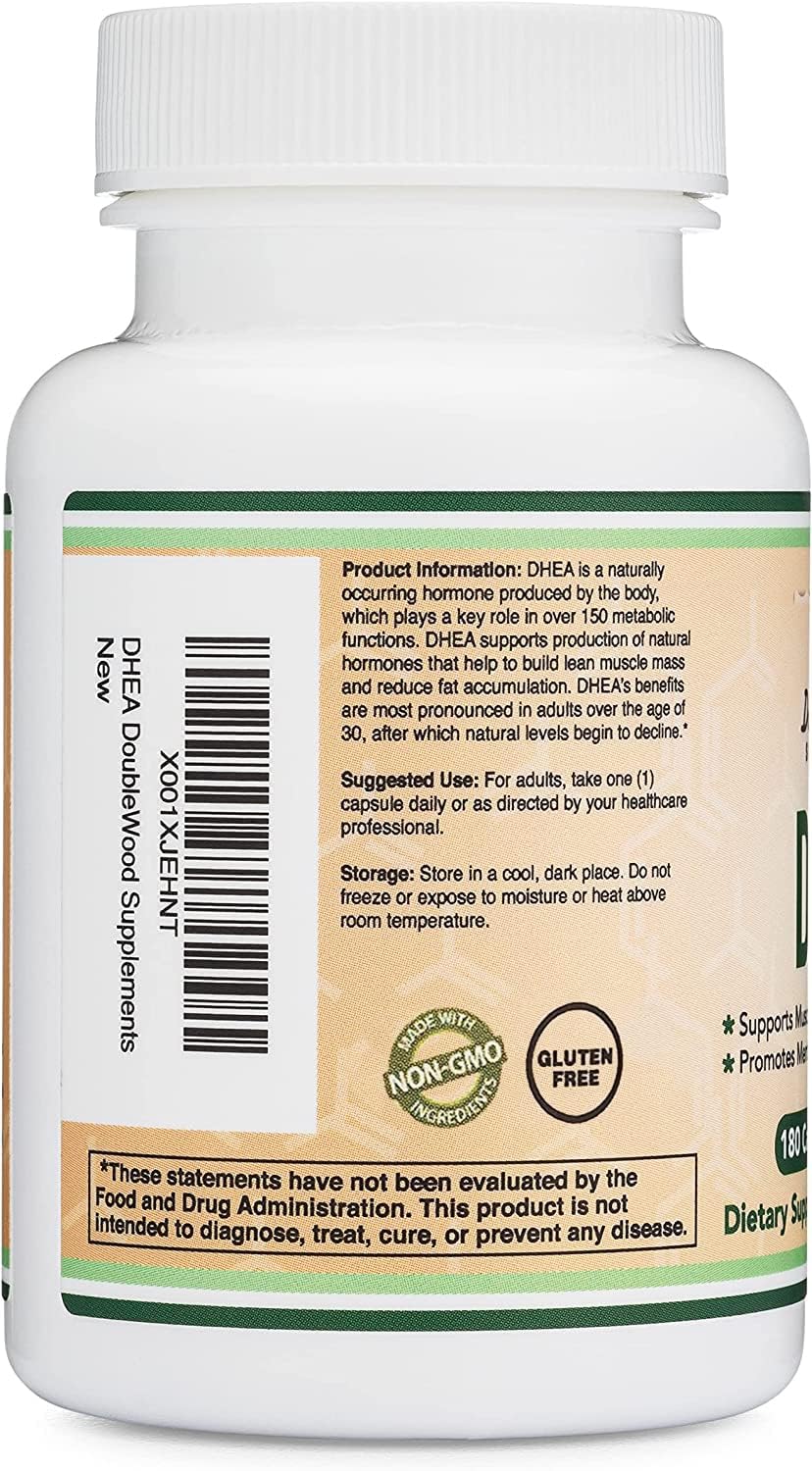Double Wood Supplements DHEA 100mg Extra Strength - 180 Capsules - image 4