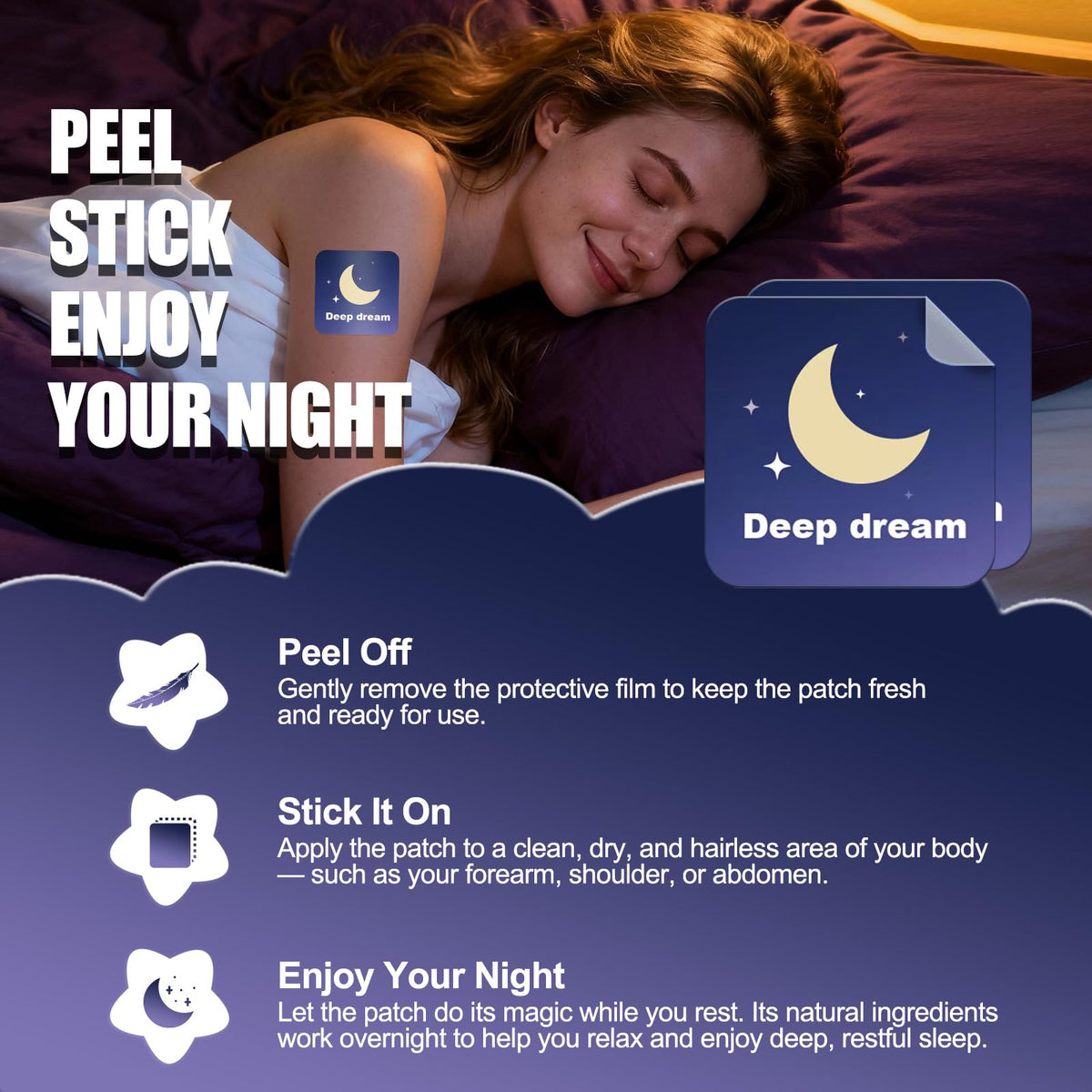 Adelbras Sleep Patches for Adults with Melatonin & Valerian - 60 Count - image 2
