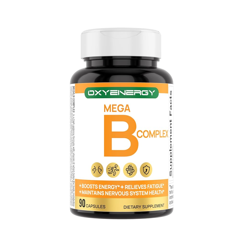 OxyEnergy Mega Vitamin B Complex for Energy & Brain Support - 180 Capsules - image 4