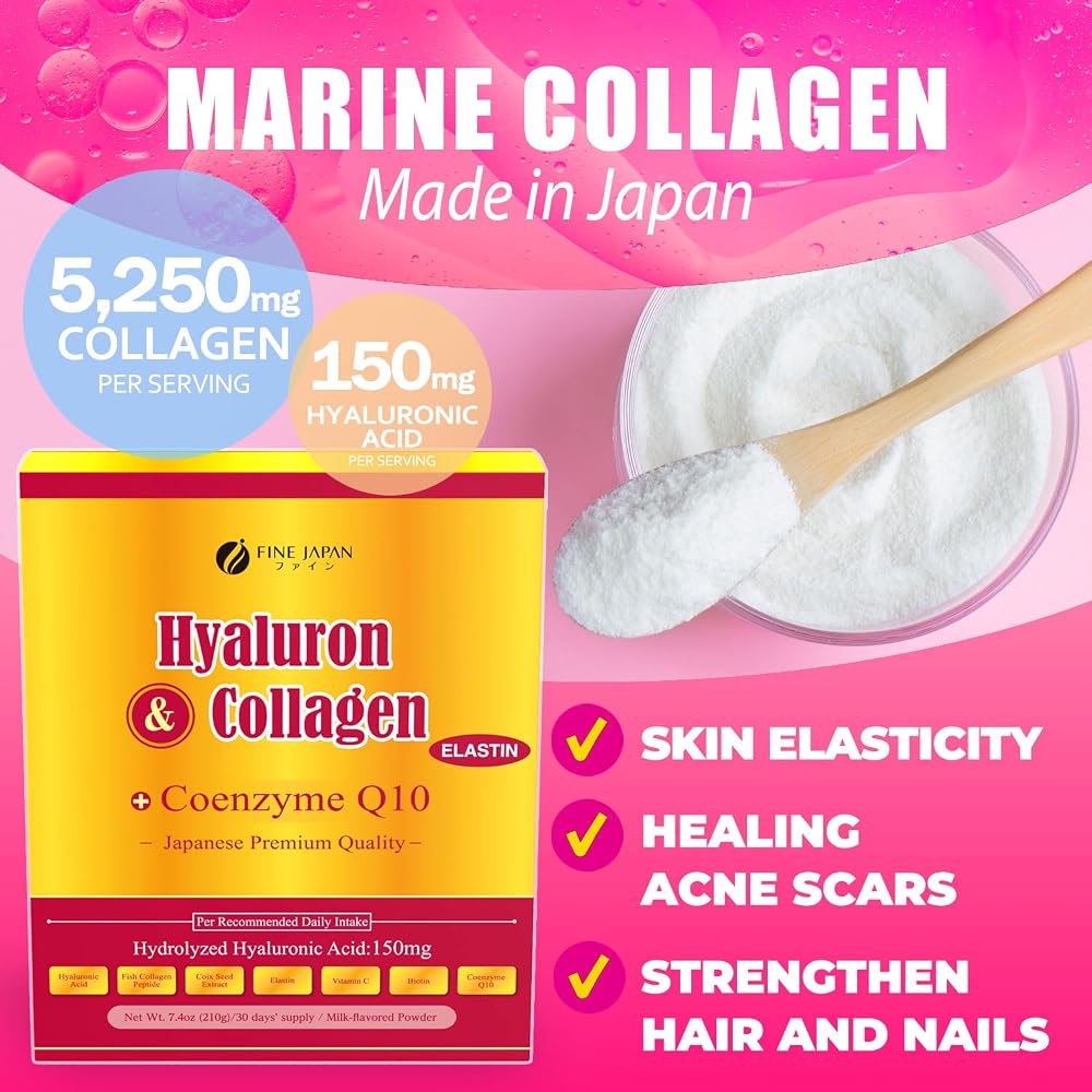 FINE JAPAN Premium Marine Collagen Powder with Hyaluronic Acid