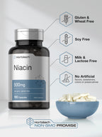 Horbäach Niacin Vitamin B3 500mg - 100 Capsules - image 5