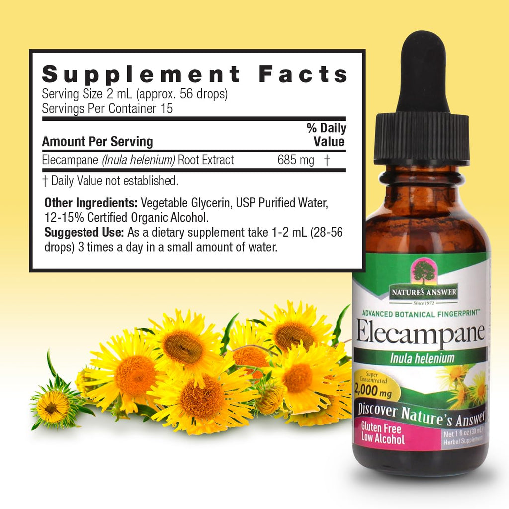 Nature's Answer Elecampane Root Liquid Extract - 1 Fl Oz - image 4