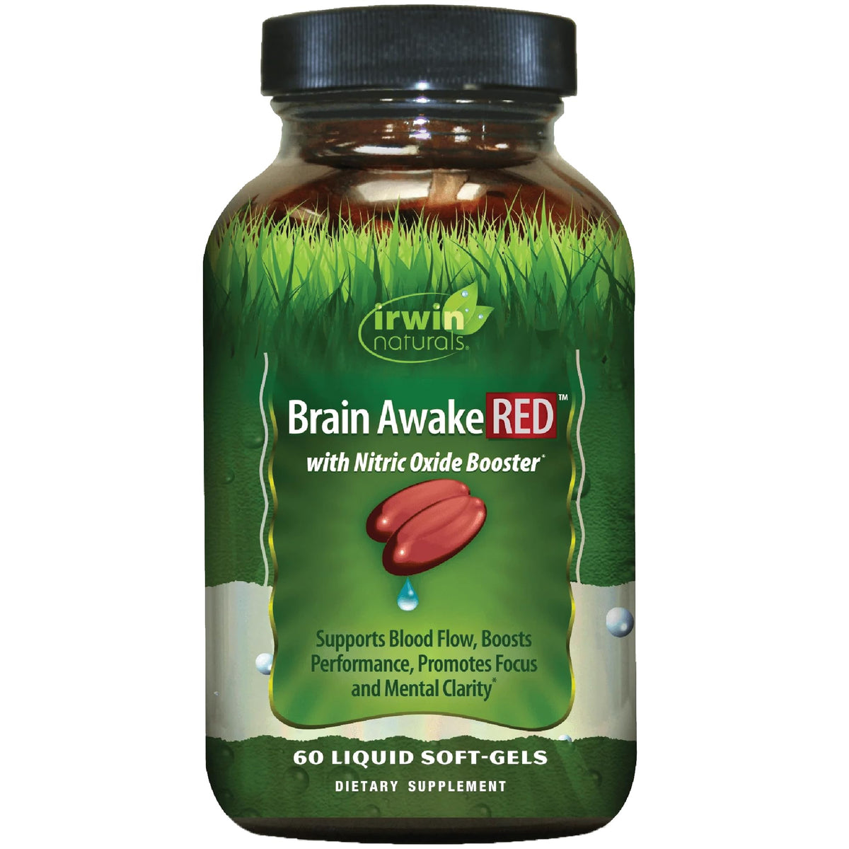 Irwin Naturals Brain Awake RED Focus & Mental Clarity Support - 60 Softgels