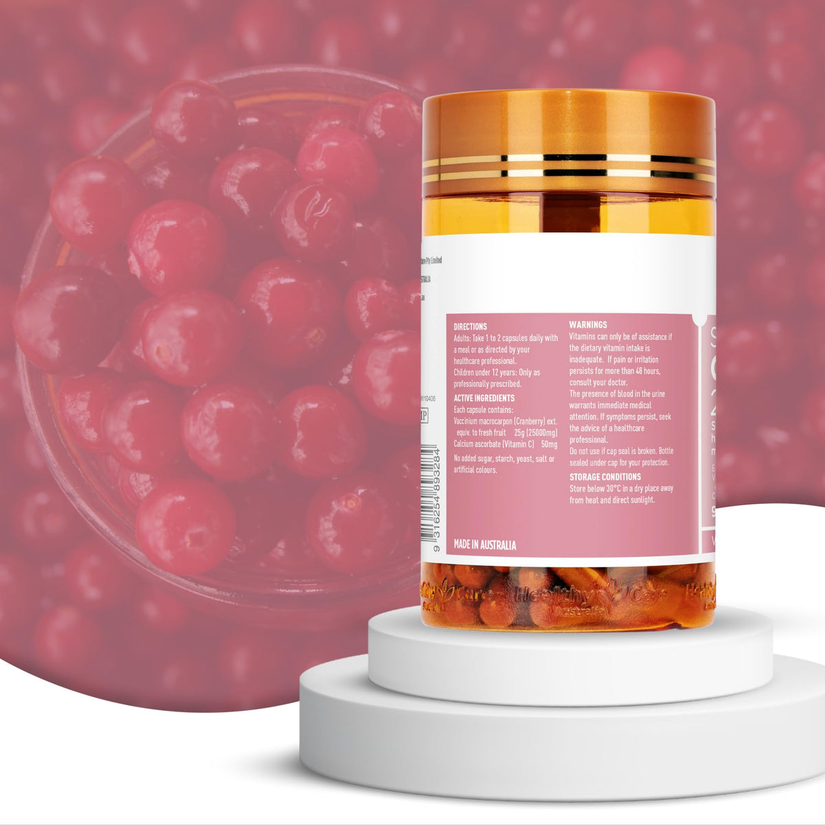 Healthy Care Super Cranberry 25000 - 90 Capsules - image 3