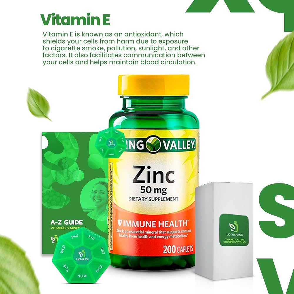 LightSpring Zinc Dietary Supplement 50 mg - 200 Caplets - image 4