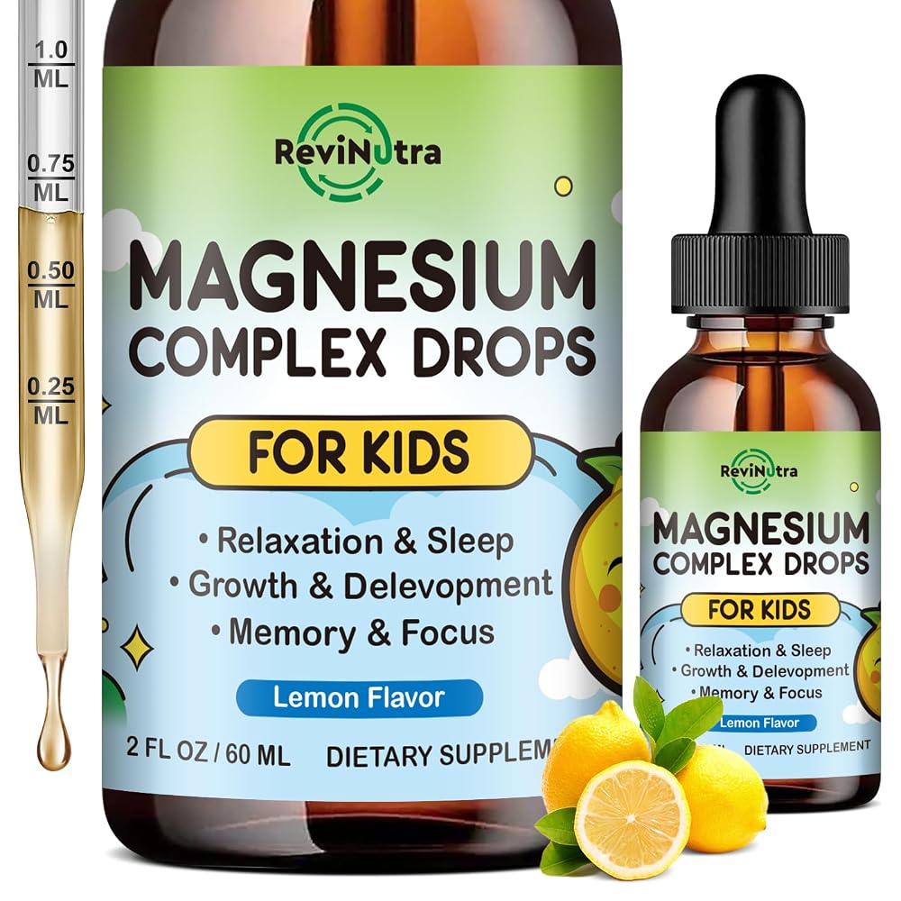 ReviNutra Kids Magnesium Glycinate Liquid Drops, Magnesium for Kids