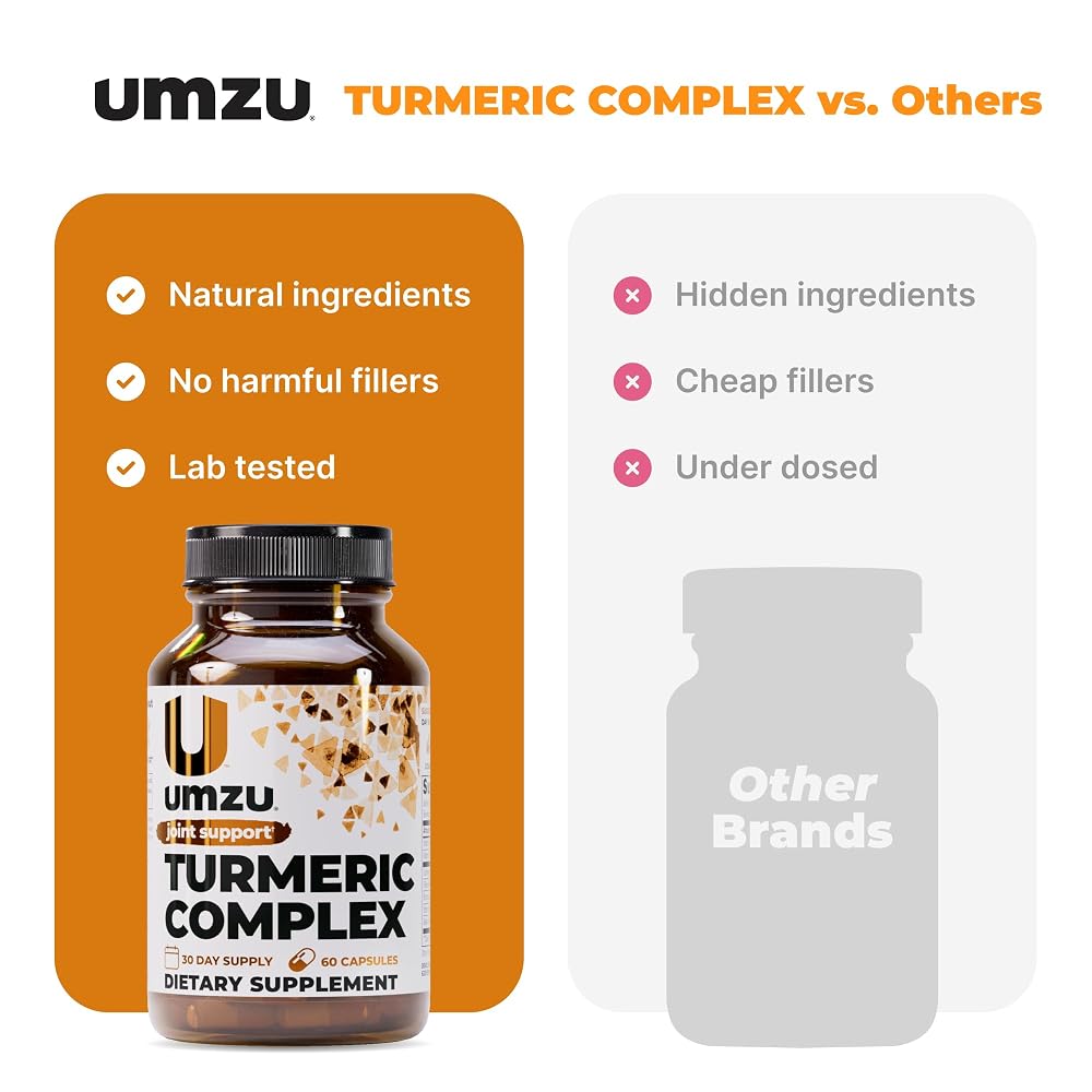 UMZU Turmeric Curcumin Supplement Joint Support - 30 Day Supply - image 7