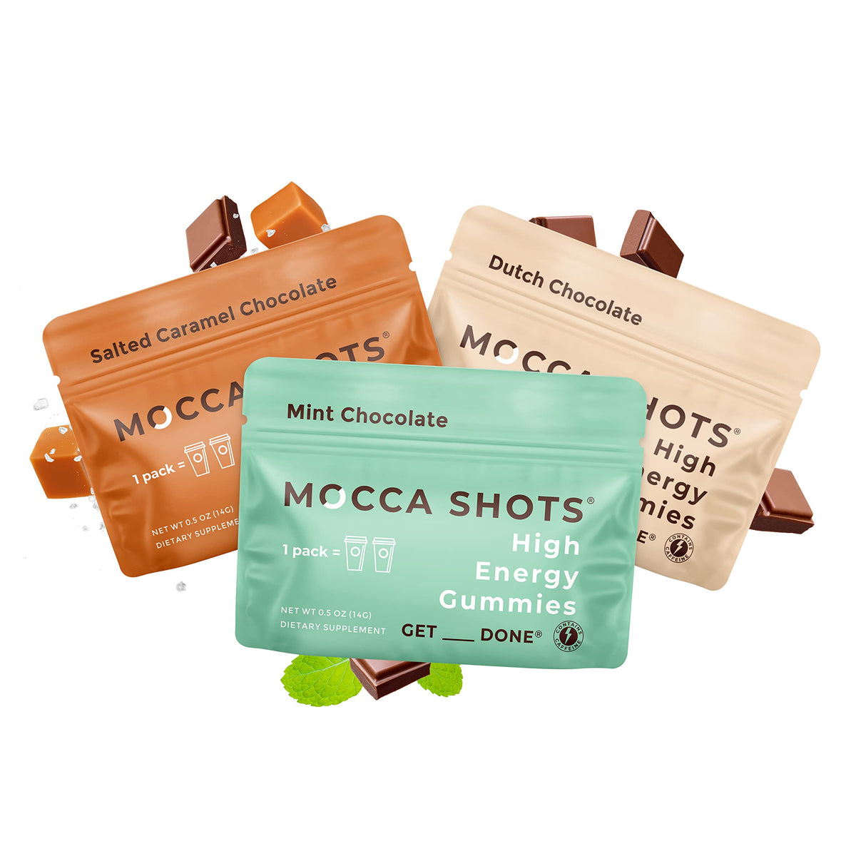 MOCCA SHOTS Caffeine Energy Gummies 200mg - 3-Pack