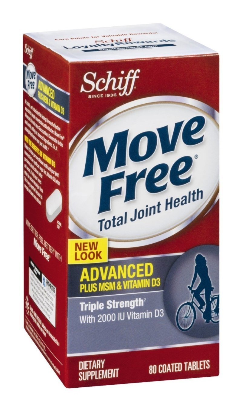 Schiff Move Free Advanced Triple Strength Plus MSM & Vitamin D3 - 80 Tablets