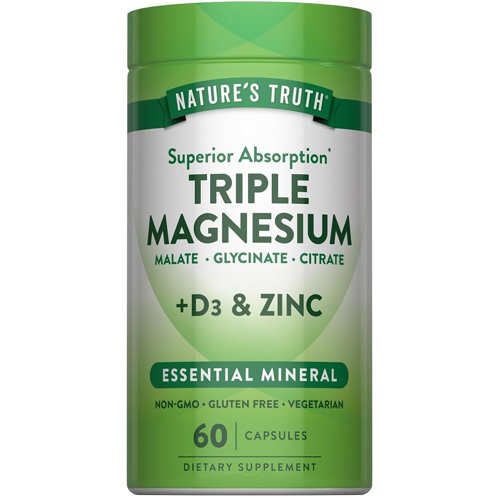 Nature's Truth Triple Magnesium Complex - 60 Vegetarian Capsules