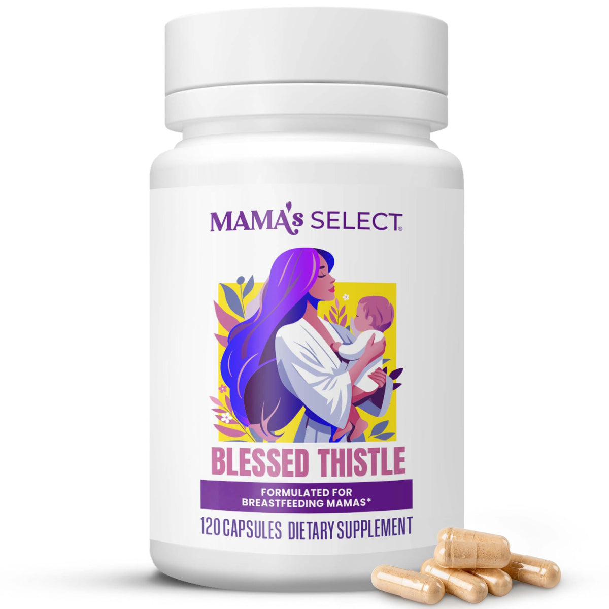 Mama's Select Blessed Thistle Lactation Support - 120 Vegan Capsules