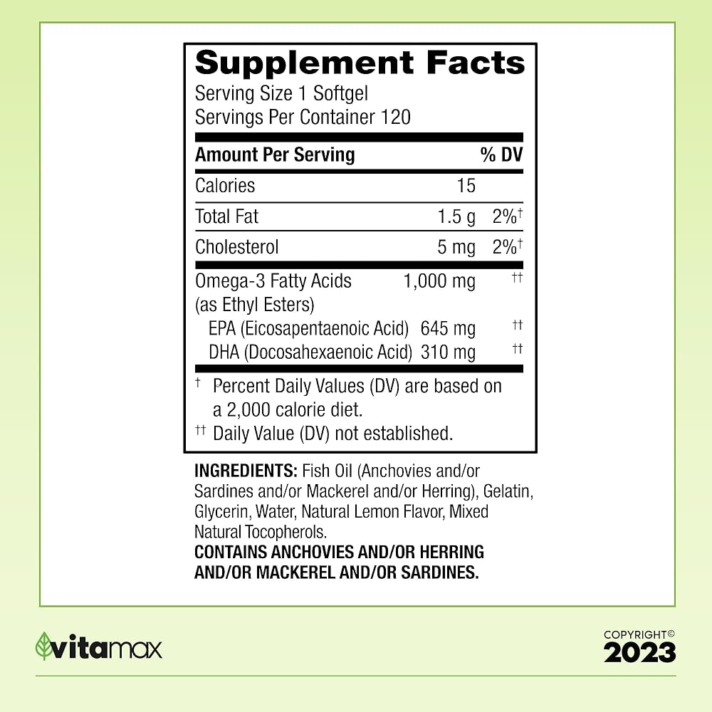 Generic Spring Valley Omega-3 Fish Oil 1000 mg - 120 Softgels - image 2