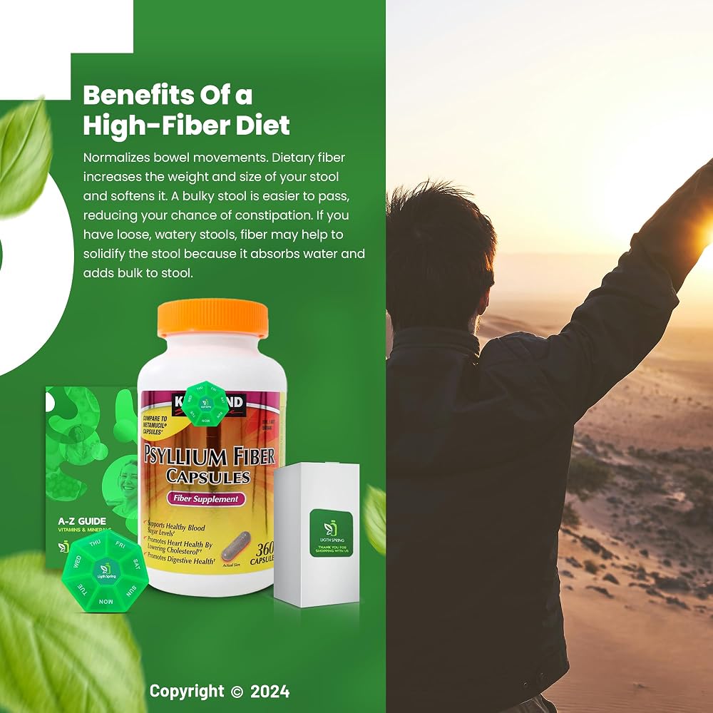 LightSpring Psyllium Fiber Capsules - 360 Count - image 7