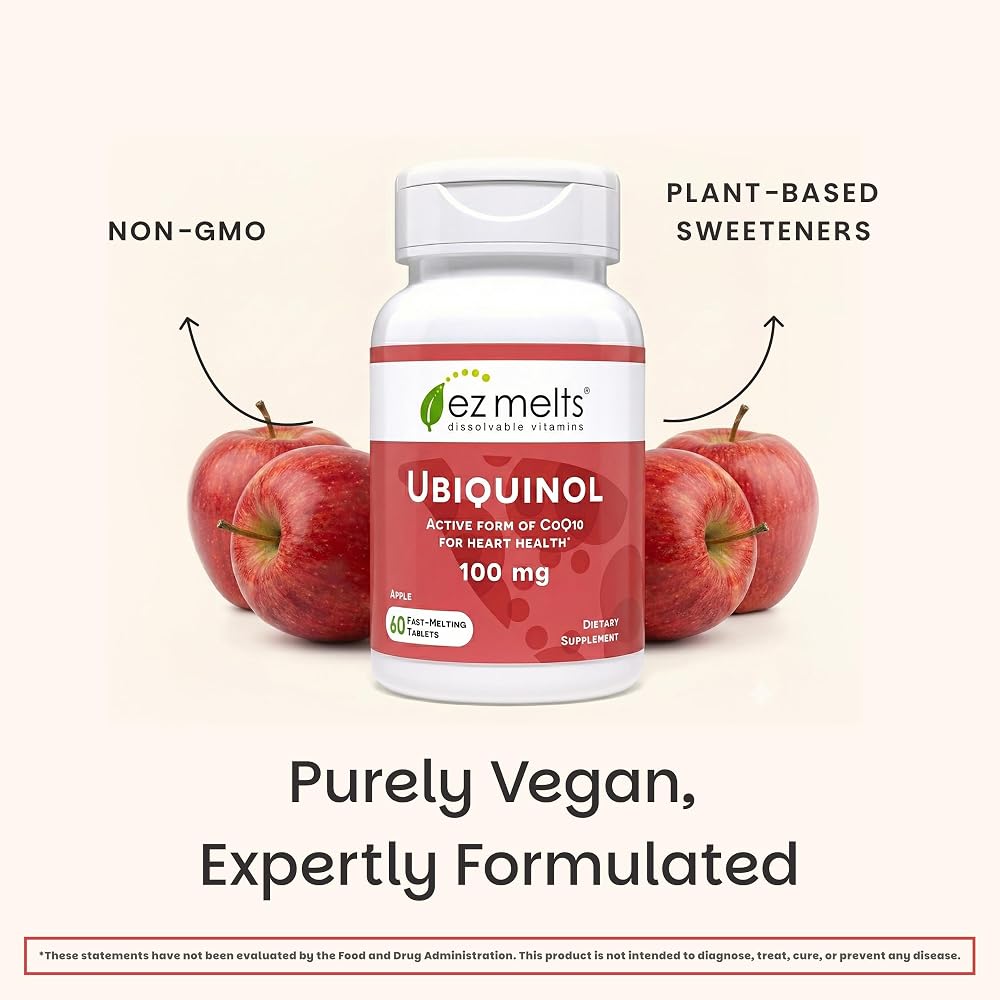 EZ Melts Dissolvable Ubiquinol 100 mg, Apple