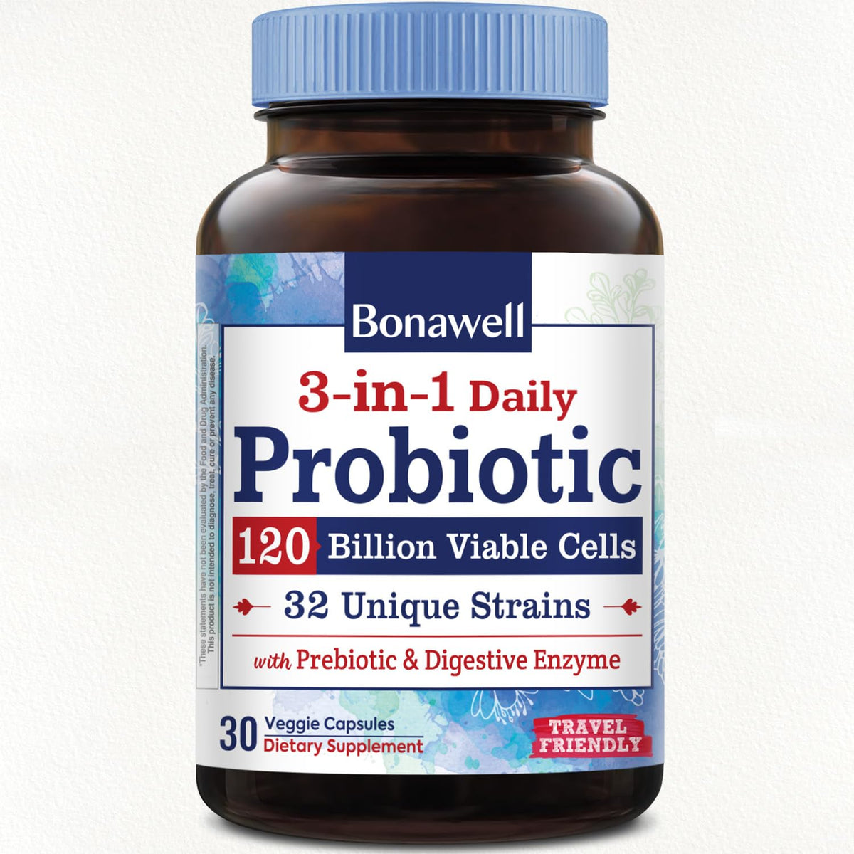 Bonawell Probiotics 120 Billion CFU 32 Strains - 30 Vegetarian Capsules