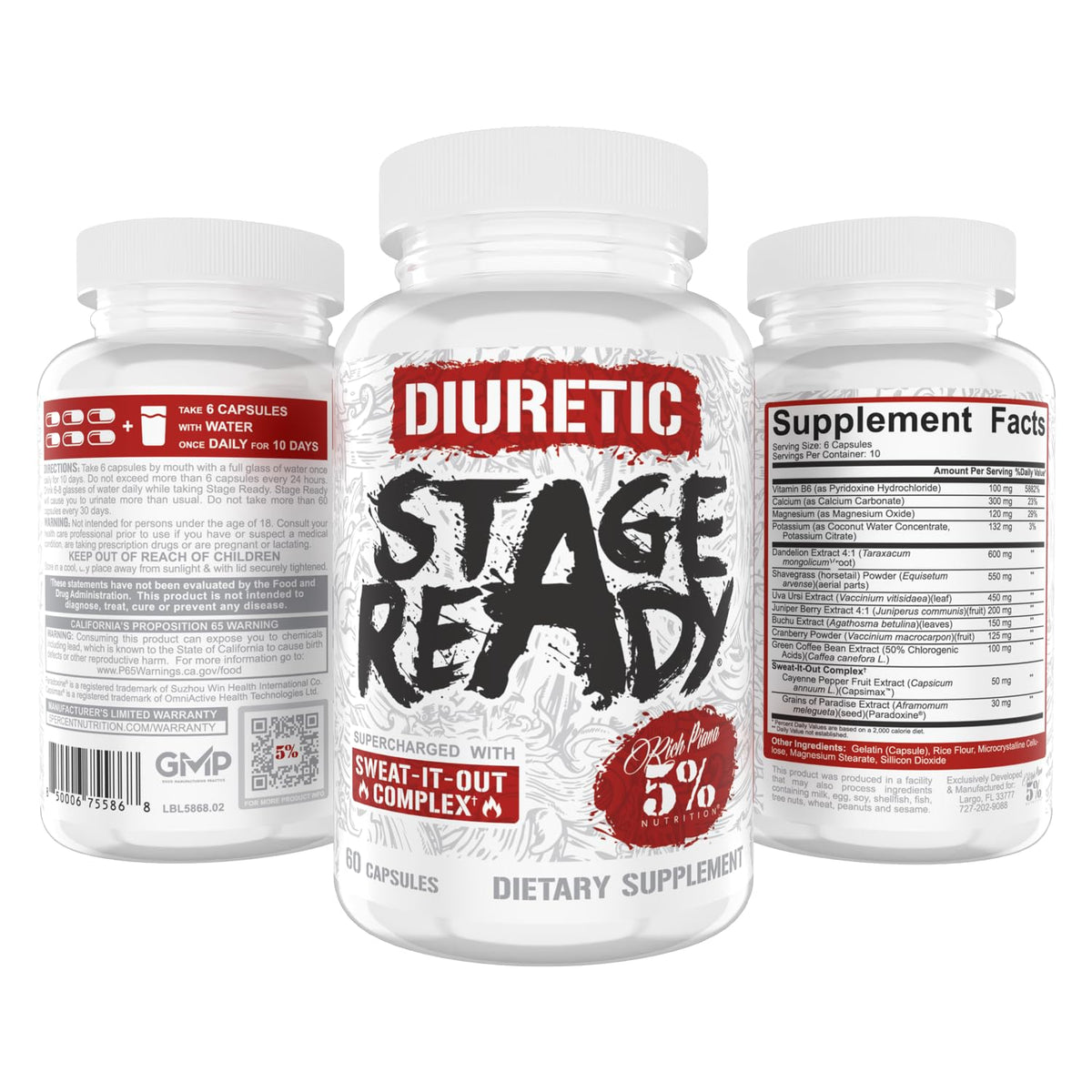 5% Nutrition Stage Ready Extra Strength Diuretic - 60 Capsules - image 2