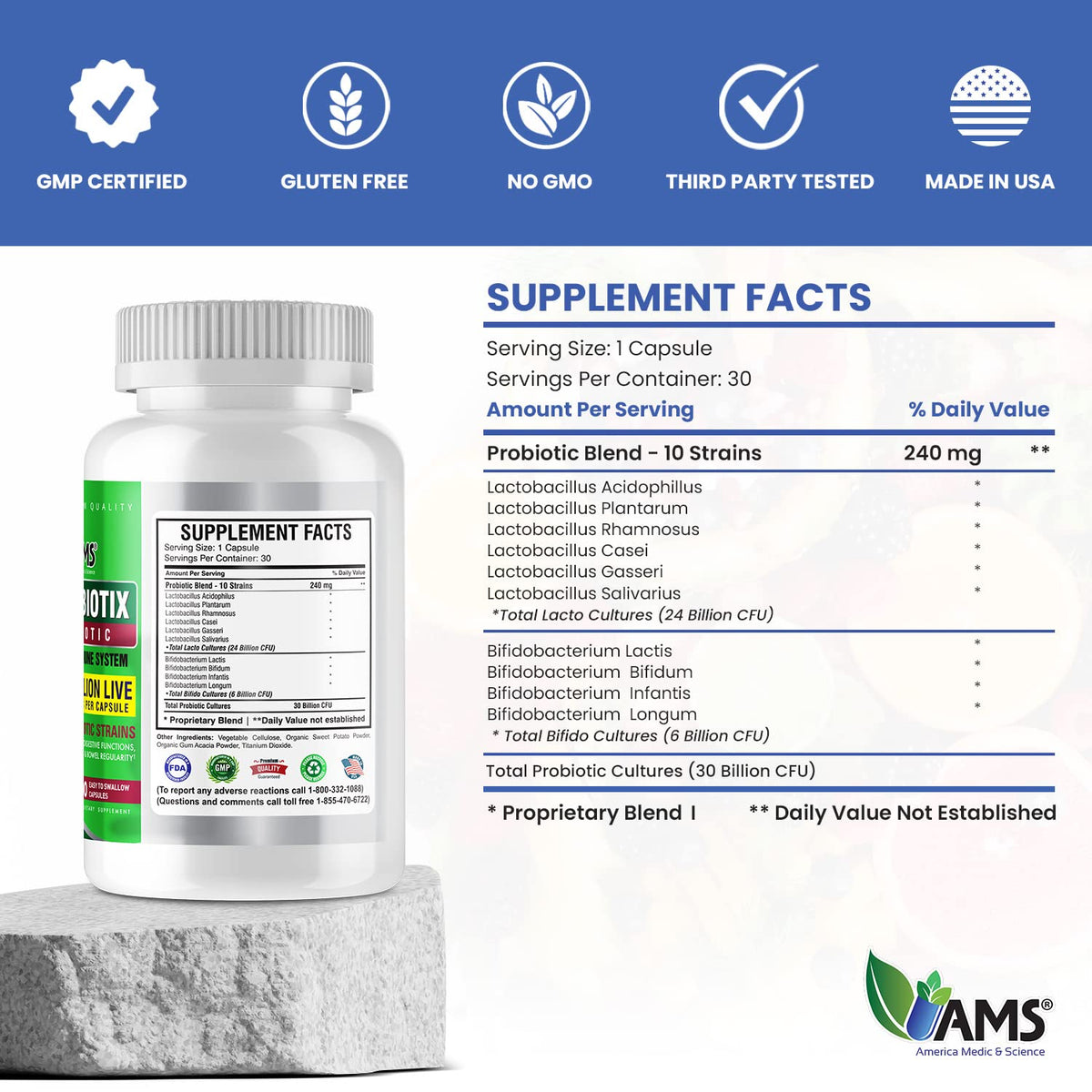 America Medic & Science Florabiotix Probiotic (30 Capsules)