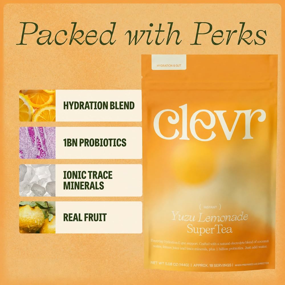 Clevr SuperTea, 18 Servings, Hydration Tea Blend with Coconut Water