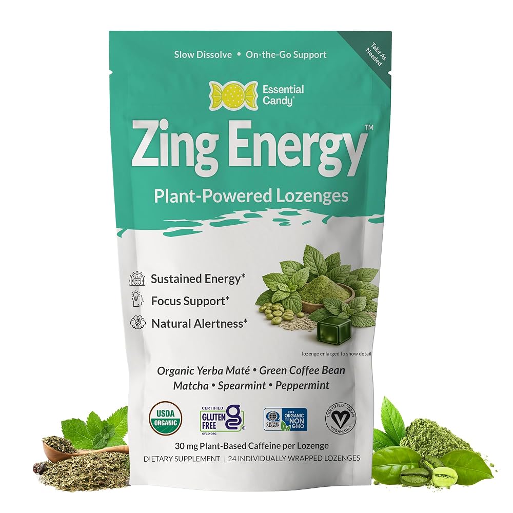 Essential Candy Zing! Energy Blend Lozenge 30mg Caffeine - 24 Count