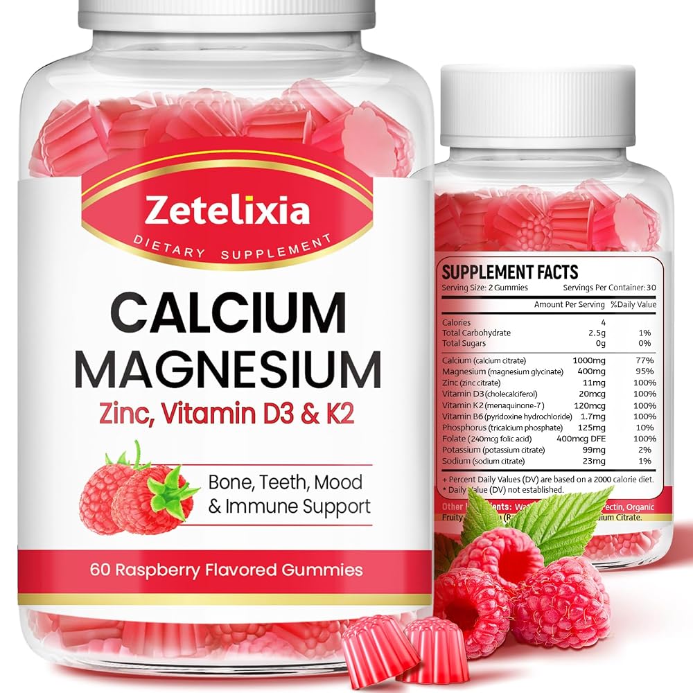 Zetelixia Sugar Free Calcium Magnesium Zinc Gummies