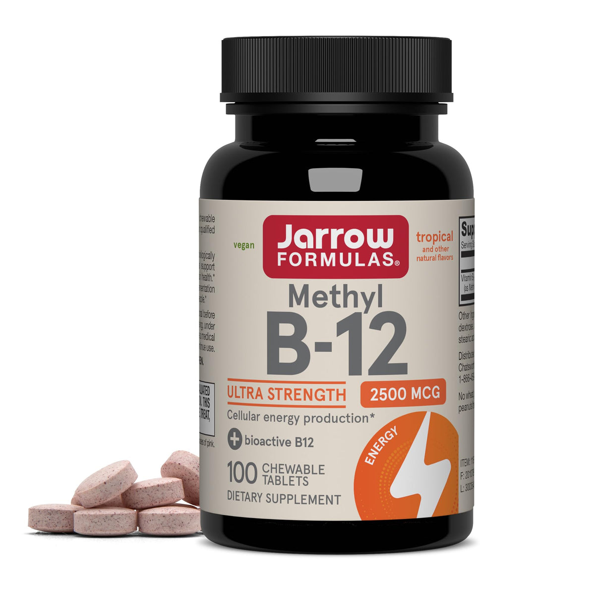 Jarrow Formulas Methyl Vitamin B-12 2500 mcg - 100 Chewable Tablets