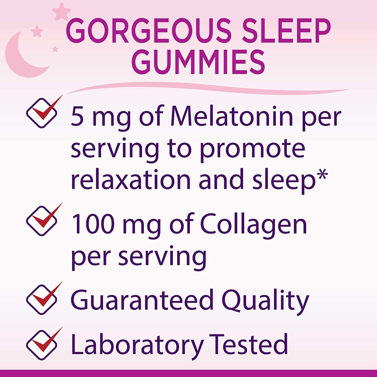 Nature's Bounty Gorgeous Sleep Melatonin 5mg Gummies with Collagen - 120 Gummies - image 3