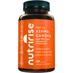 NutriRise Organic Ashwagandha Root Capsules 1300mg - 120 Count