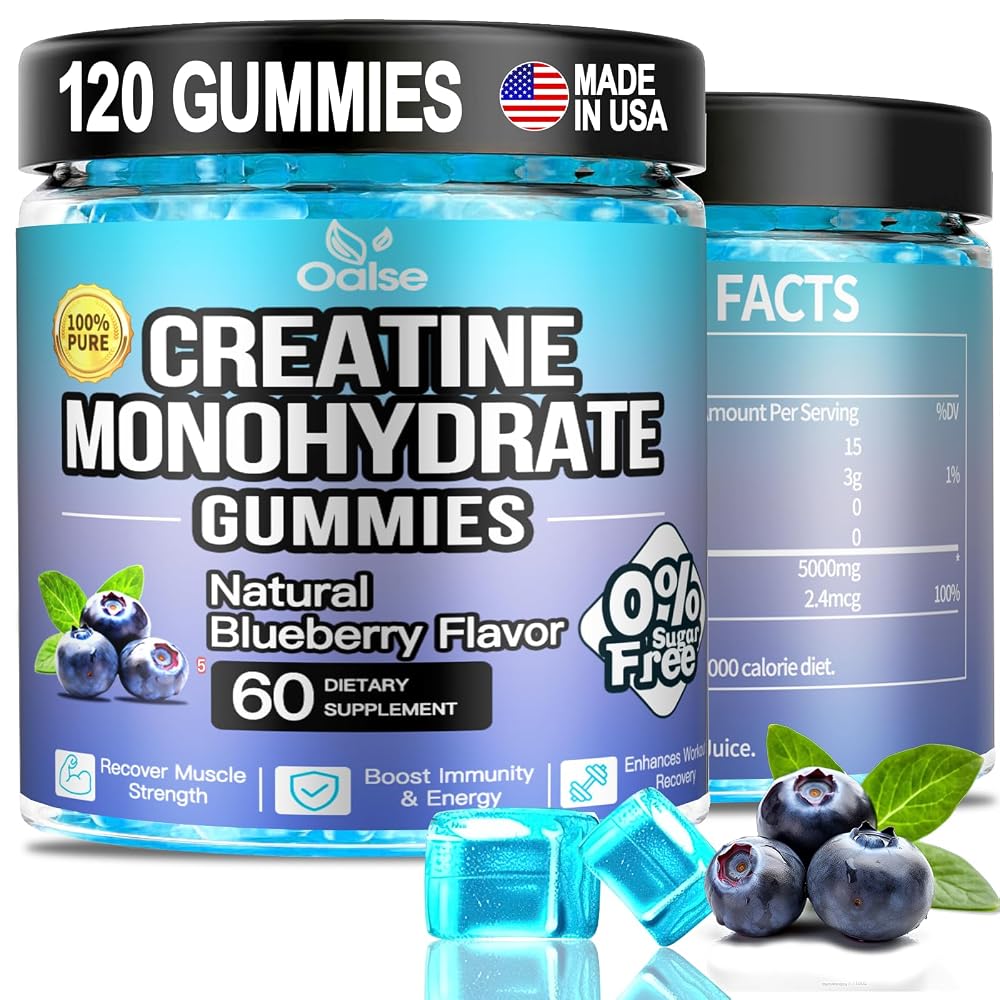 OALSE Creatine Monohydrate Gummies 5000mg - 120 Count