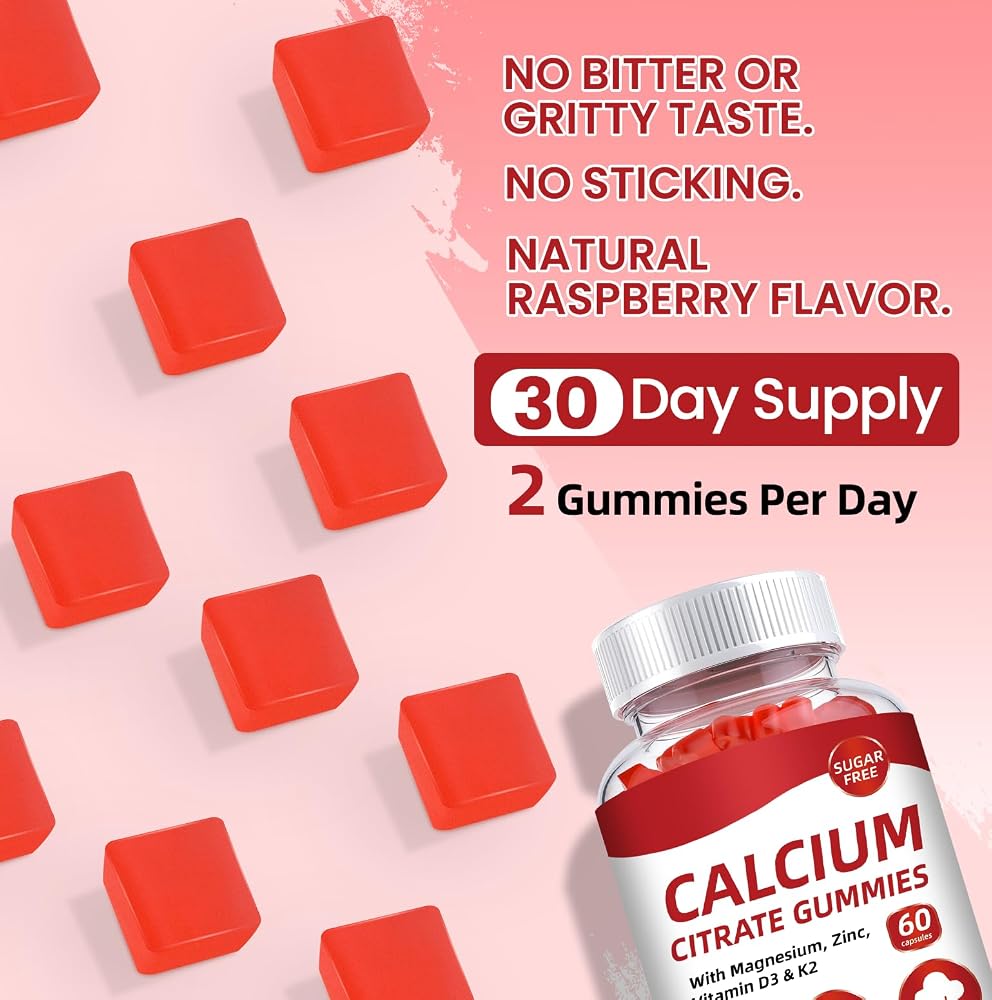 DONYU Calcium Citrate 1200mg Gummies with Vitamin D3 - 60 Count - image 3