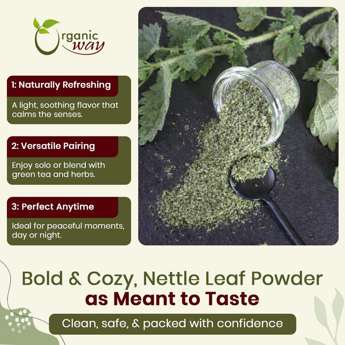 Organic Way Nettle Leaf Powder - 16 Ounce - image 3