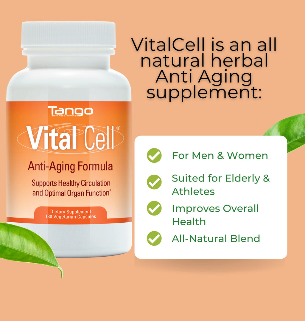 Tango Vital Cell Natural Anti-Aging Supplement - 180 Vegetarian Capsules - image 2