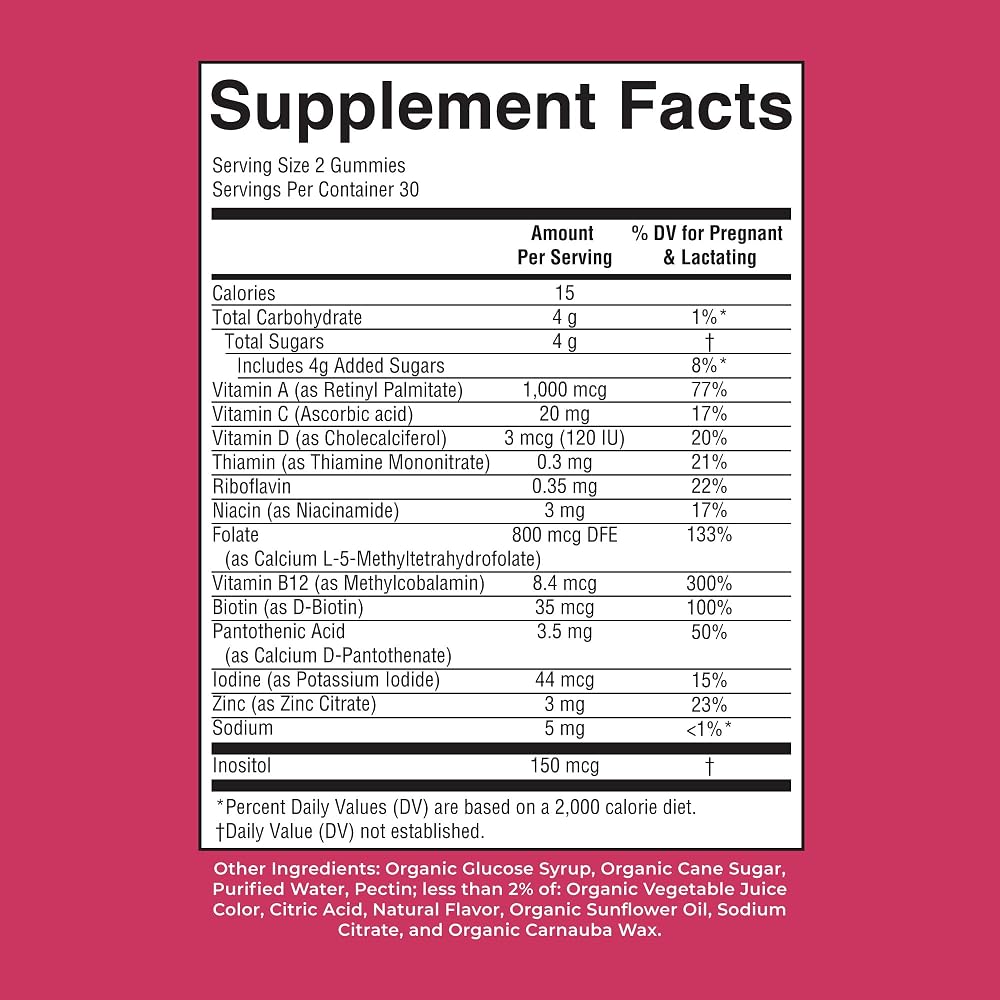 MaryRuth's Organic Prenatal & Postnatal Multivitamin Gummies - 60 Count - image 8