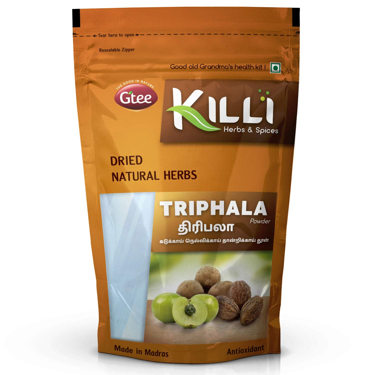KILLI Triphala Powder (Amla, Haritaki, Bibhitaki) - 100g