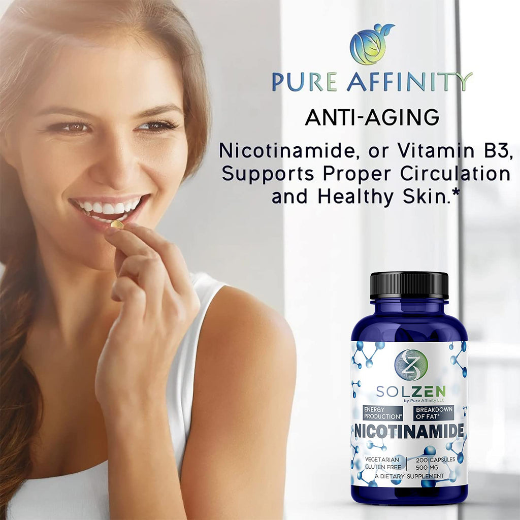 Pure Affinity LLC B3 Nicotinamide 500 mg Effective Flush-Free Niacin.