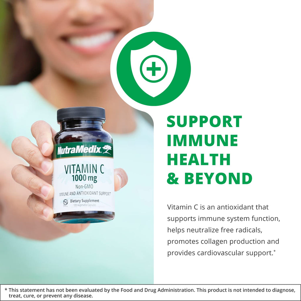 NutraMedix Vitamin C 1000mg Immune Support - 120 Vegetarian Capsules - image 3