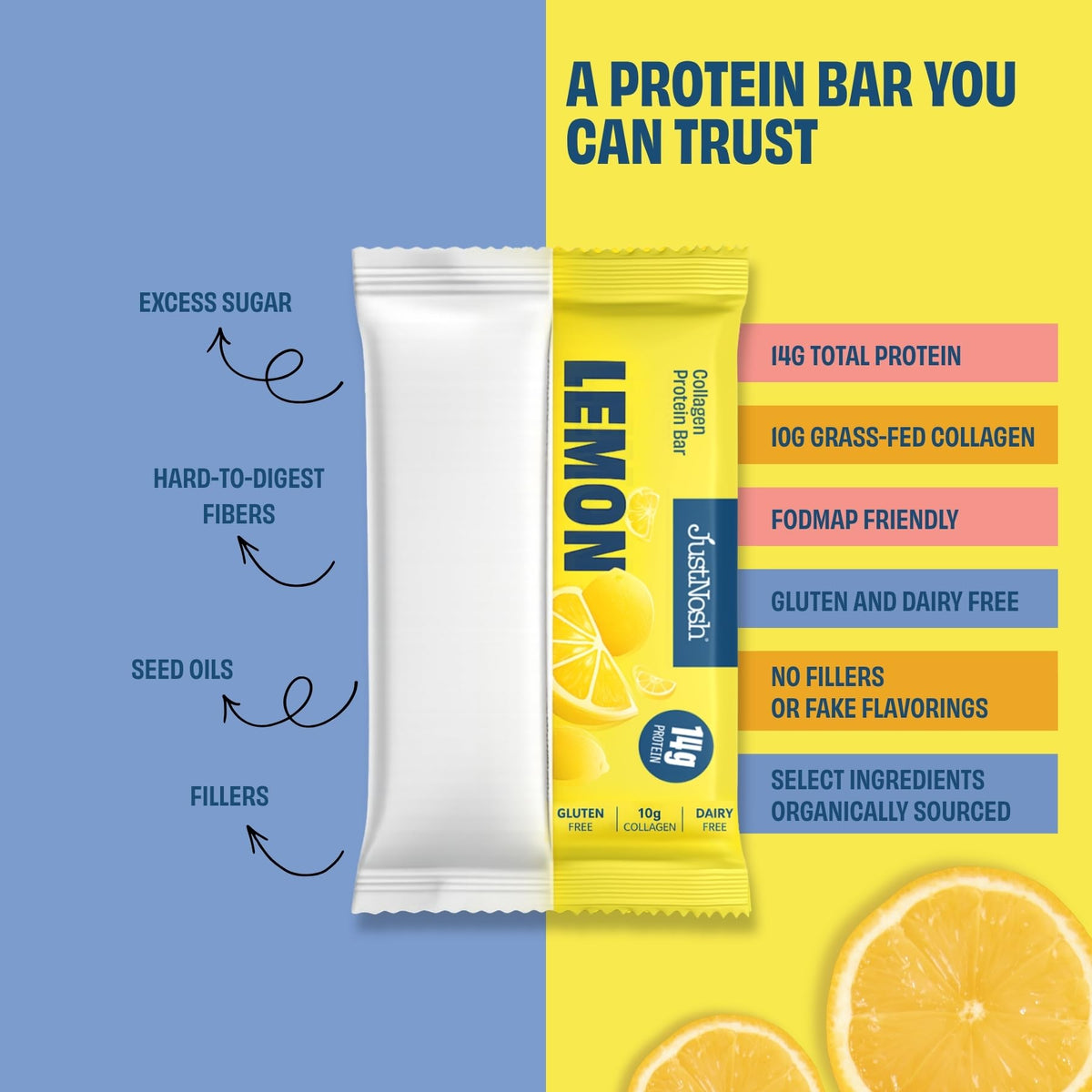 JustNosh Collagen Protein Bars