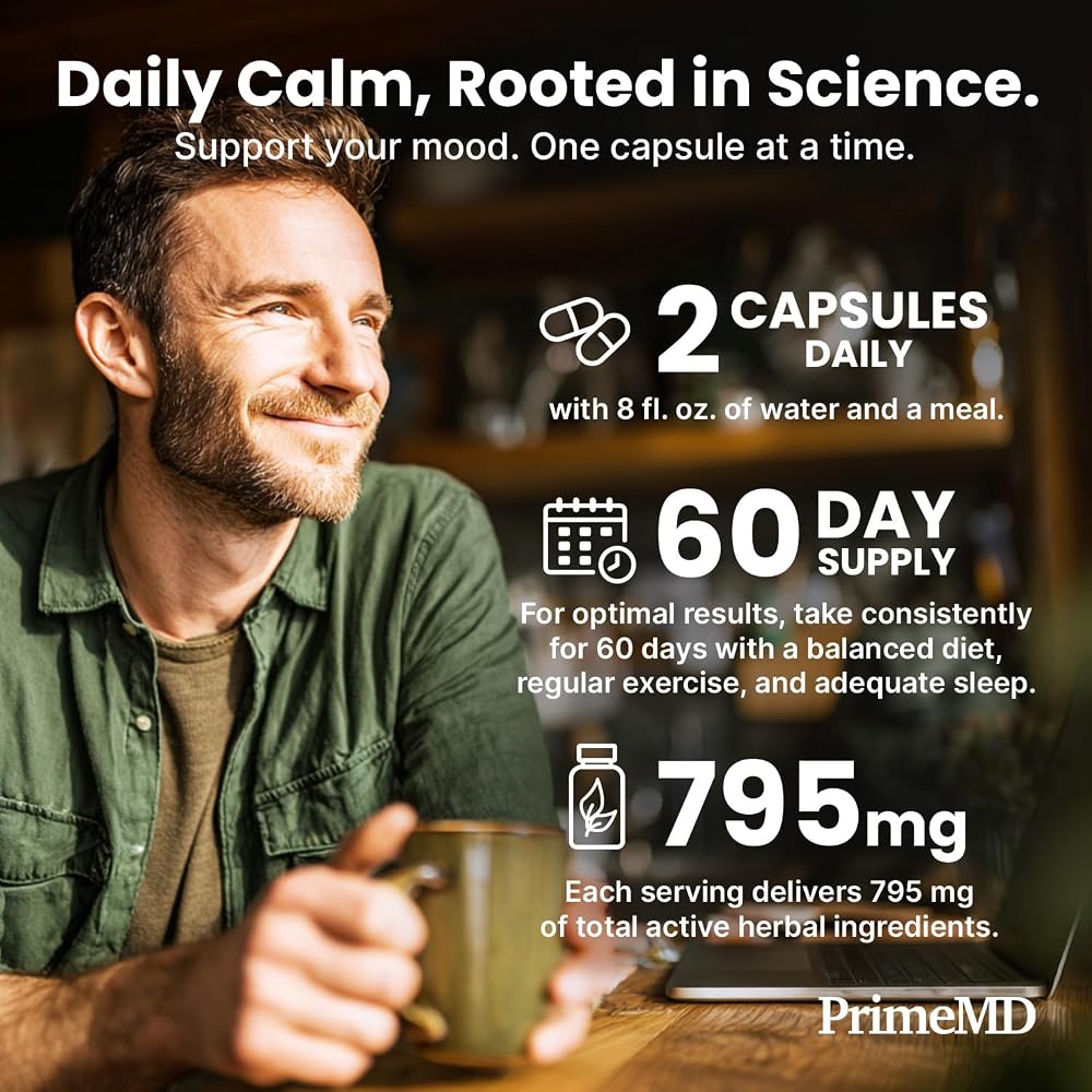 PrimeMD 5-in-1 Cortisol Supplement with Ashwagandha for Mood