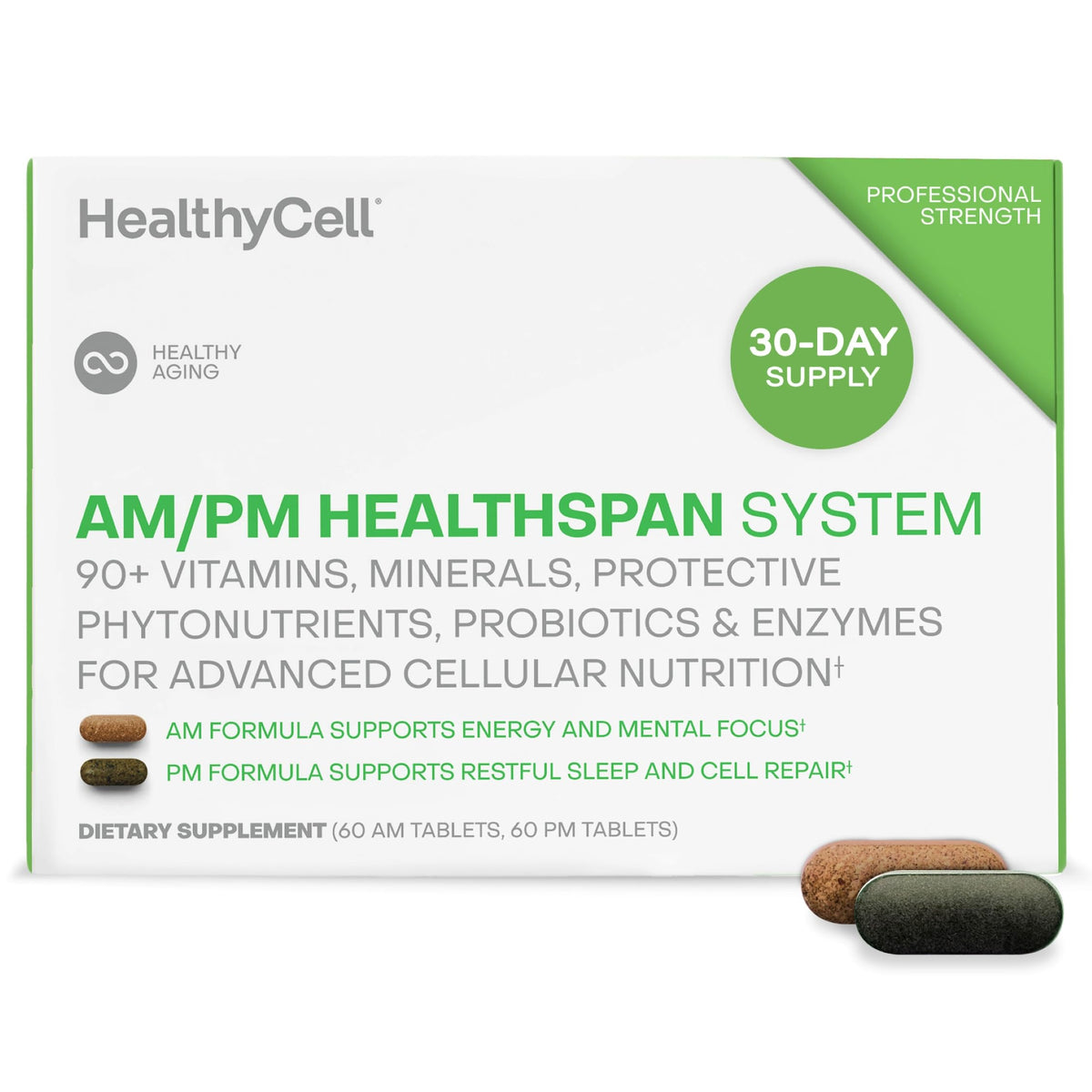 HealthyCell AM/PM Healthspan System - 120 Capsules