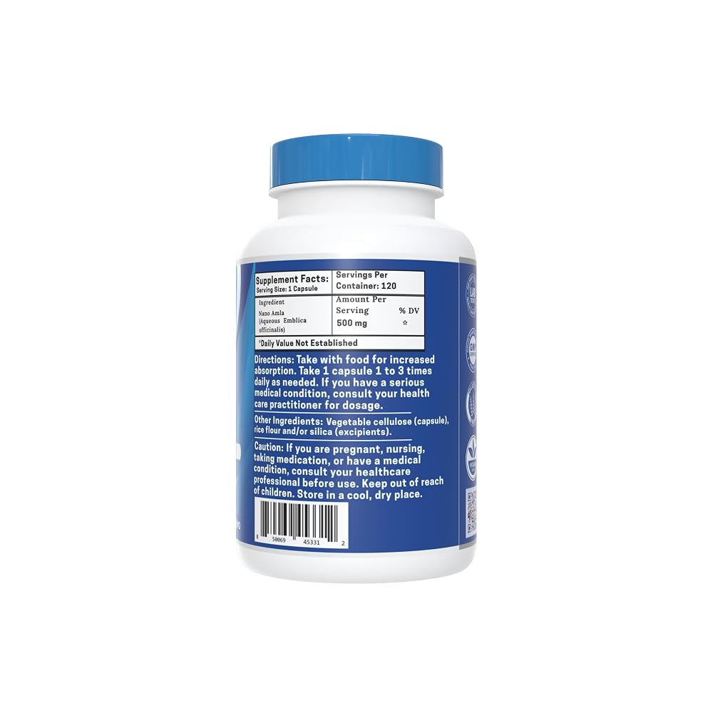 One Planet Nutrition Nano Amla 500 mg Veggie Capsules - 120 Count - image 2