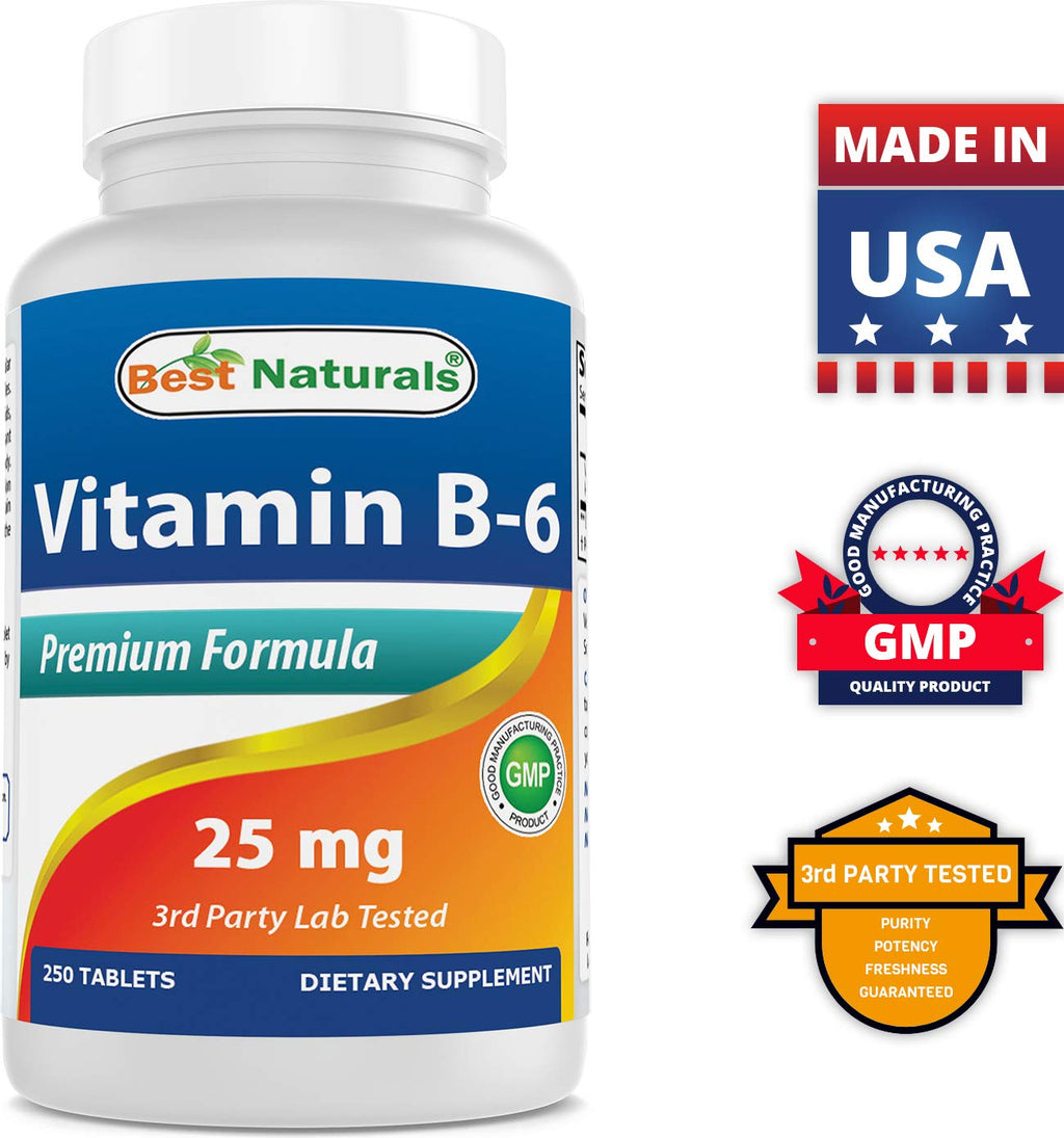 Best Naturals Vitamin B6 25mg - 500 Tablets - image 8