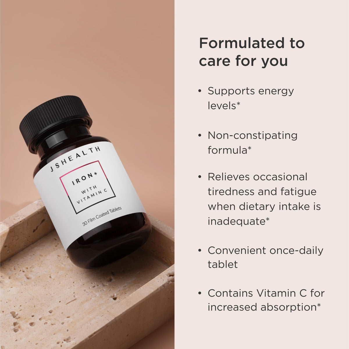 JSHealth Iron Supplement with Vitamin C - 30 Tablets - image 3