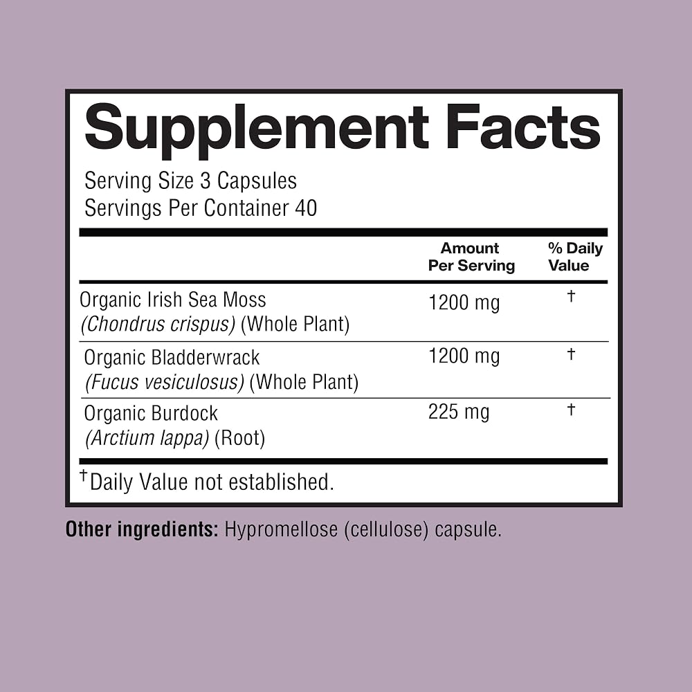 Happi Mi Nutrition Irish Seamoss Capsules 2625mg - 120 Capsules - image 3